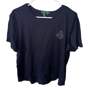 Lauren Ralph Lauren TShirt Size XL Navy Short Sleeve with Gem Logo
